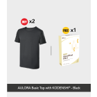 Buy 2x AULORA Basic Top with KODENSHI® - Black Free 1x BElixz SlendMeal PRO (4s)