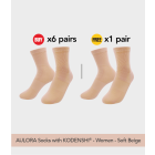 Buy 6x AULORA Socks with KODENSHI® - Women - Soft Beige Free 1x AULORA Socks with KODENSHI® - Women - Soft Beige