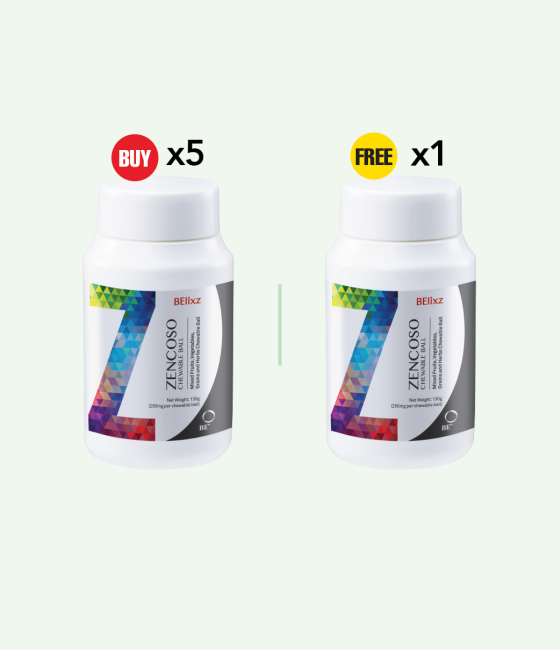 Buy 5x BElixz ZENCOSO CHEWABLE BALL (520 balls) Free 1x BElixz ZENCOSO CHEWABLE BALL (520 balls)